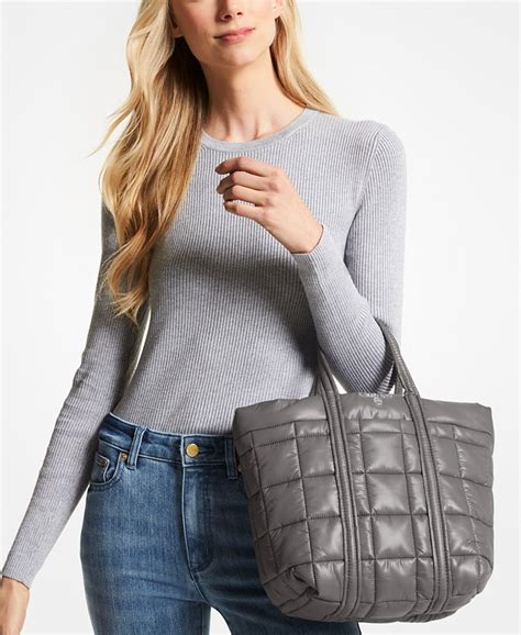 michael kors stirling small grab tote|Michael Kors Stirling Small Quilted Recycled Nylon Grab Tote .